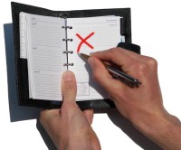 agenda met kruis